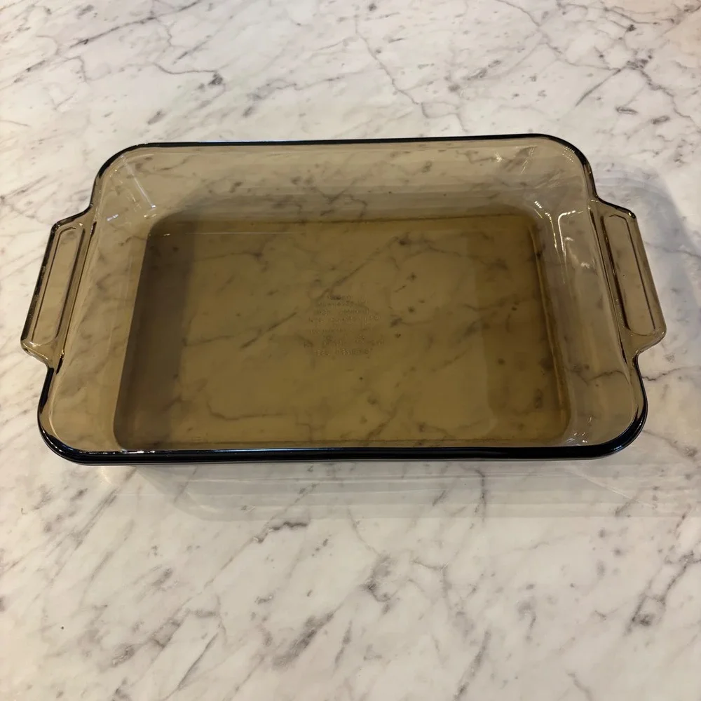 Anchor Hocking Amber Glass Baking Dish 3qt Rectangular Casserole Pan 13.5x9x2